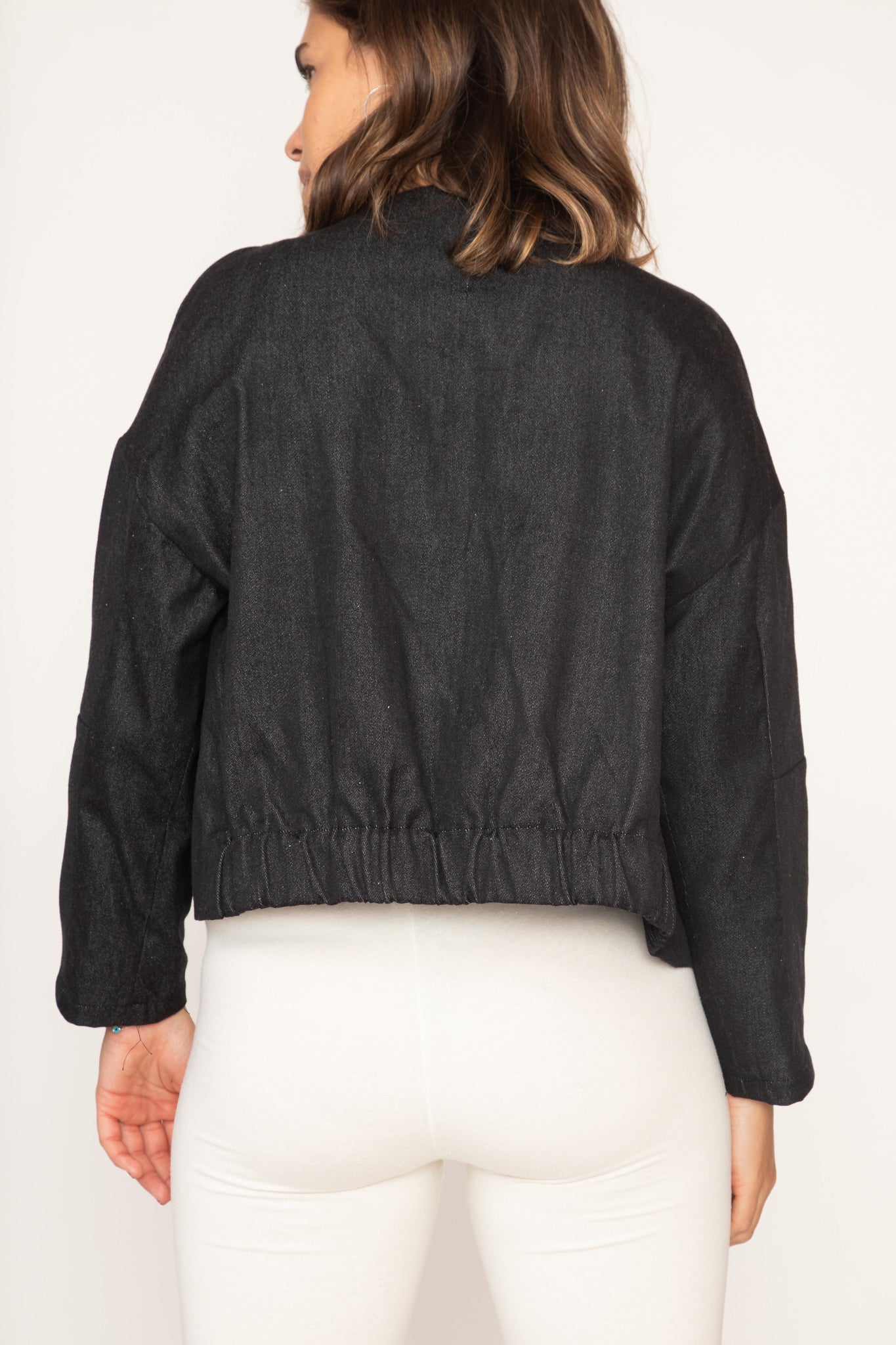 Denim Fringed Crop Jacket