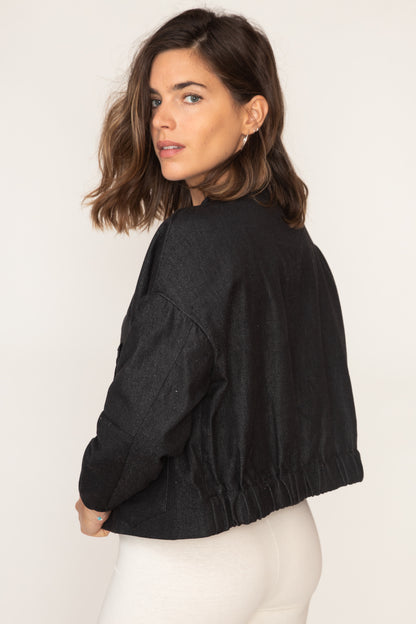 Denim Fringed Crop Jacket