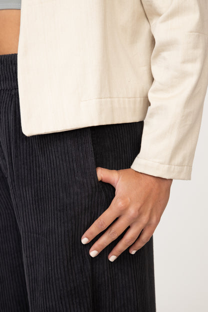Natural Fringed Crop Jacket